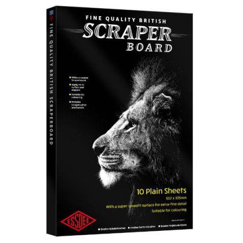 White Scraperboard 502 x 305mm - 10 sheets - Essdee Art & Craft