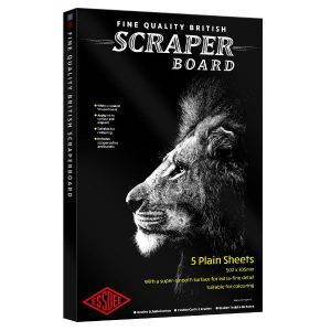 White Scraperboard 502 x 305mm - 5 sheets