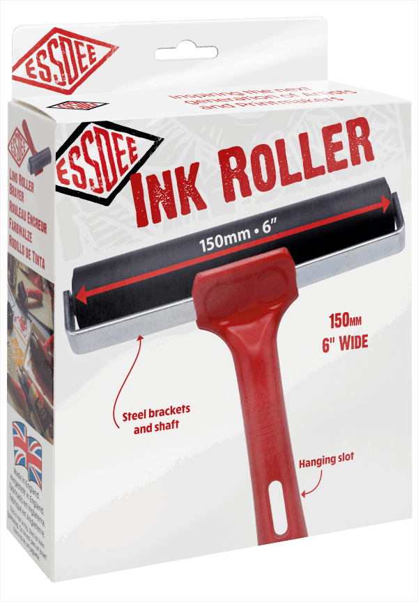 Essdee Ink roller with red handle 150mm