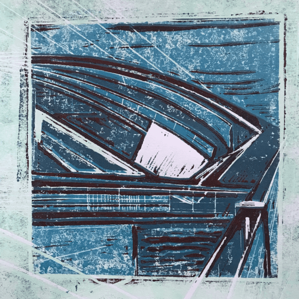 sky arts landscape artist of the year lino print entry by artist Keith Tunnicliffe