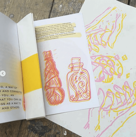 Publicación de la artista de linograbado Jasmine Turton