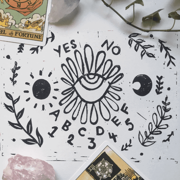 Grabado en linóleo de la artista Jasmine Turton