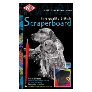 Essdee BLACK Scraperboard 229 x 152mm Pack of 5 sheets