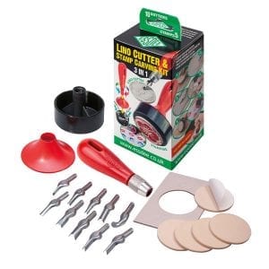 Essdee 3 in 1 Lino Cutters and Stamp Carving Kit - 10 Cutters & 5 Stamps