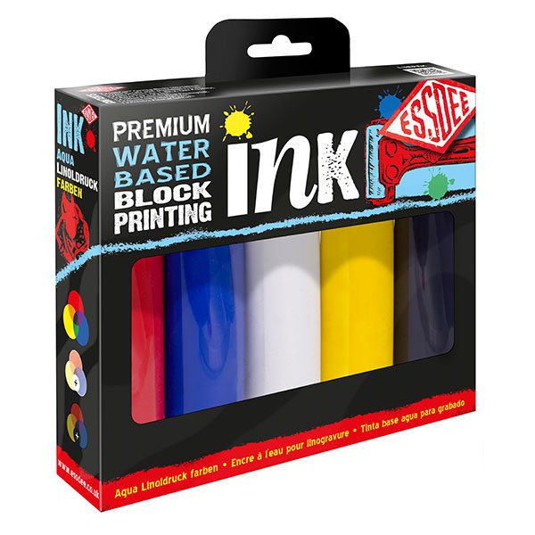 Essdee Primary Colours Block Printing Ink Pack of 5