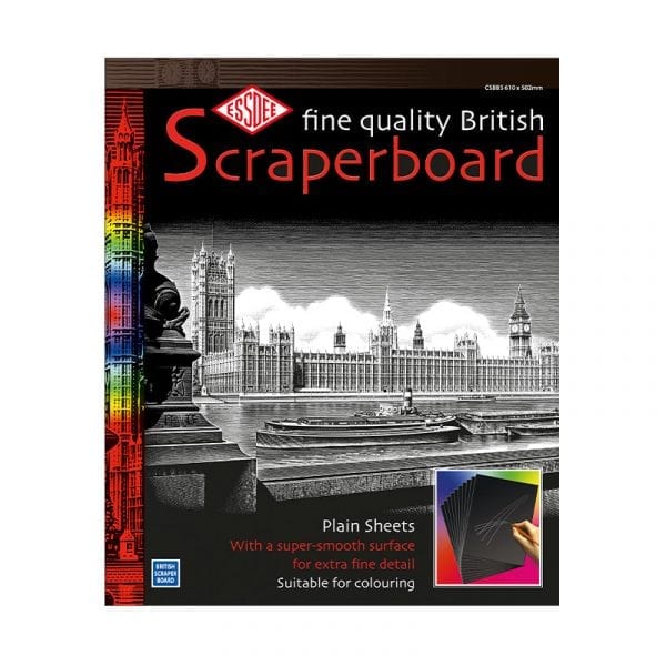 Black Scraperboard 610 x 502mm - 10 sheets CSBB5