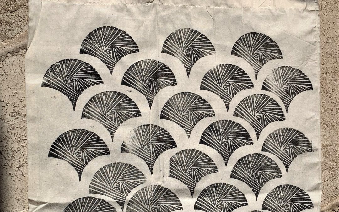 Learn How to Lino Print onto Fabric - Create a Geometric Print