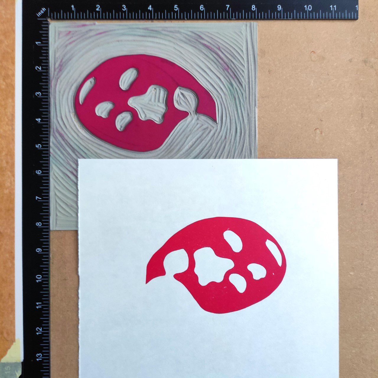 Ladybird linocut blog 10