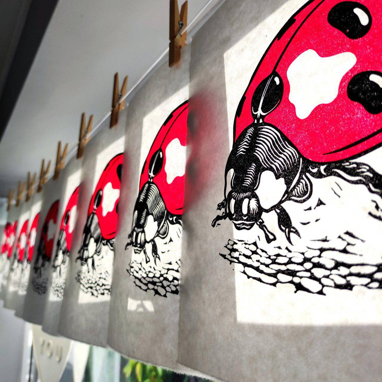Ladybird linocut blog 15