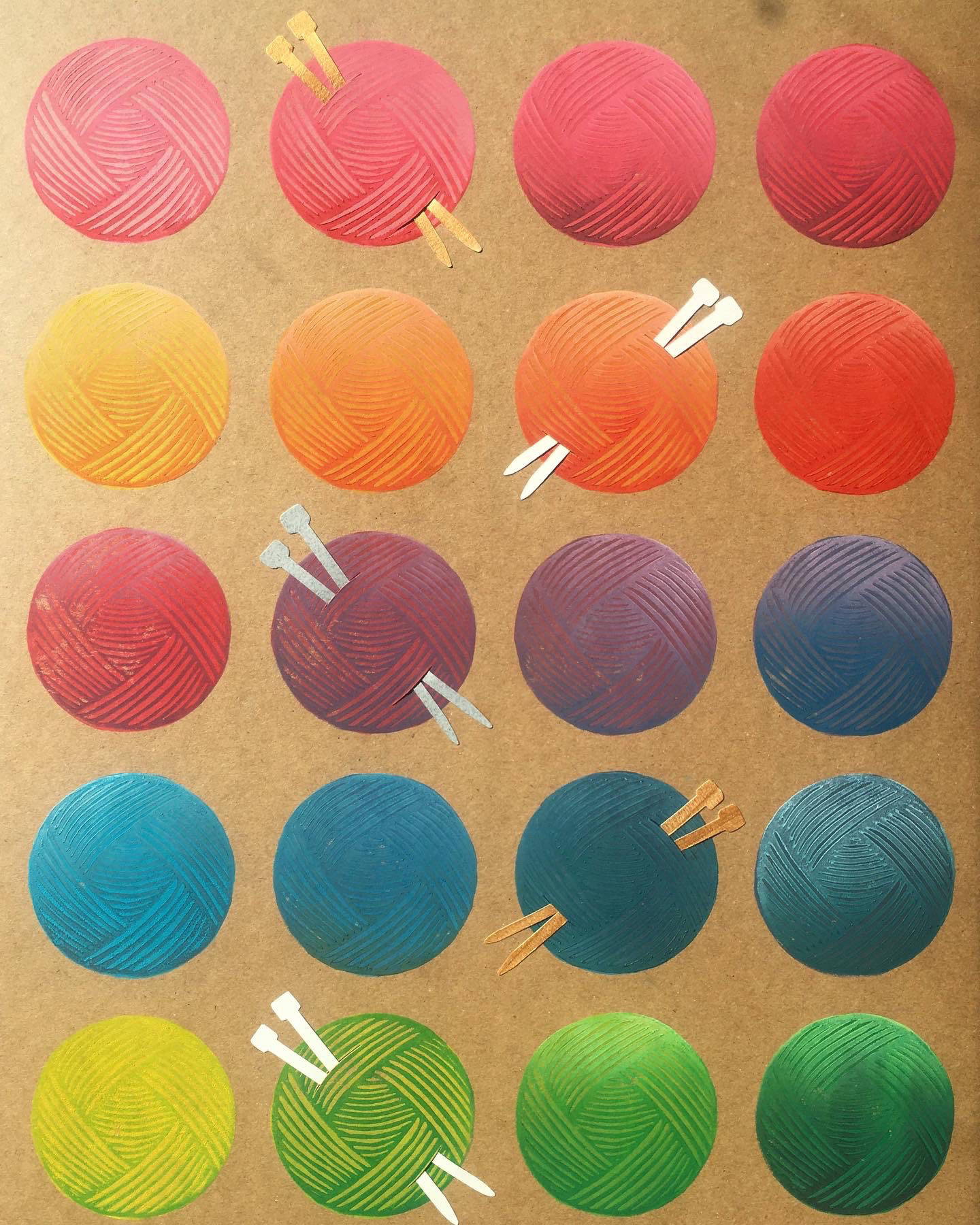 Yarn Fan image being transferred from tracing paper onto softcut material