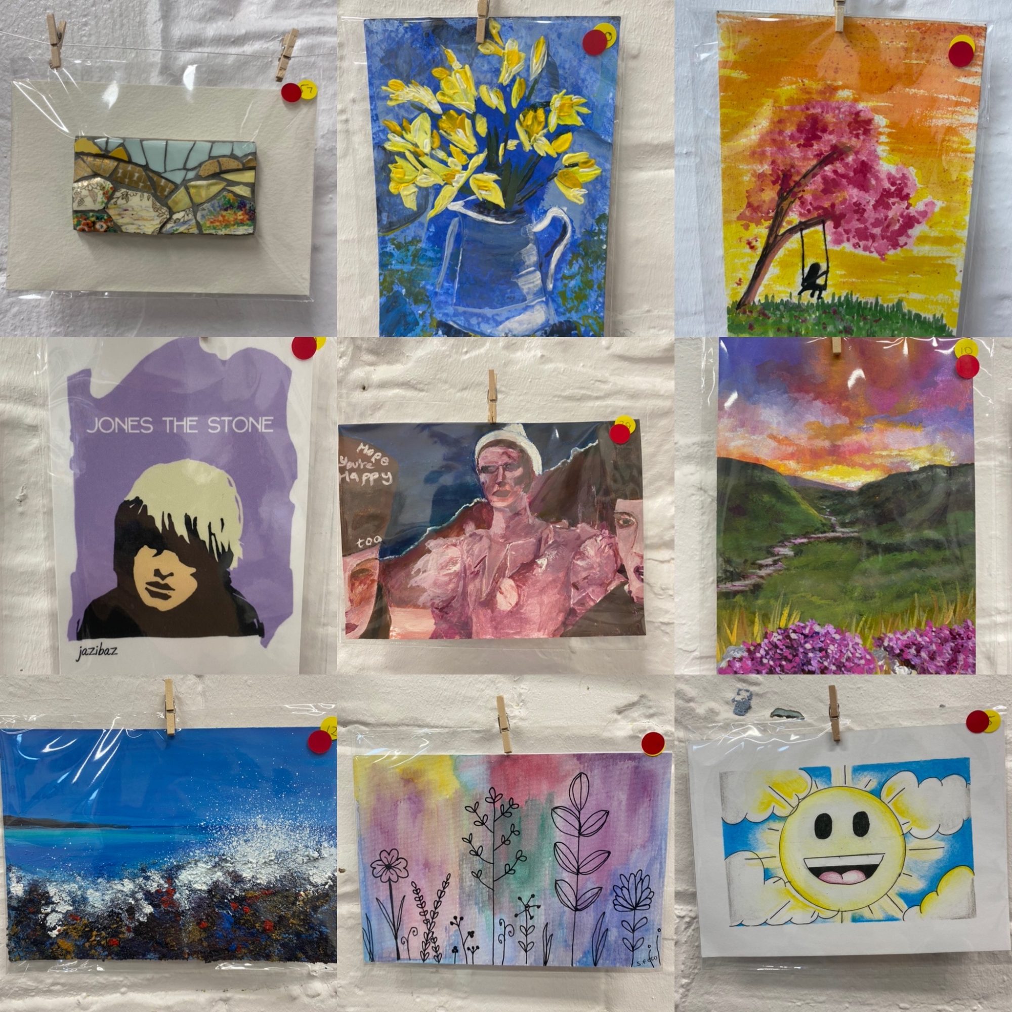 Selection of artwork made by people who are supported by Junction Arts