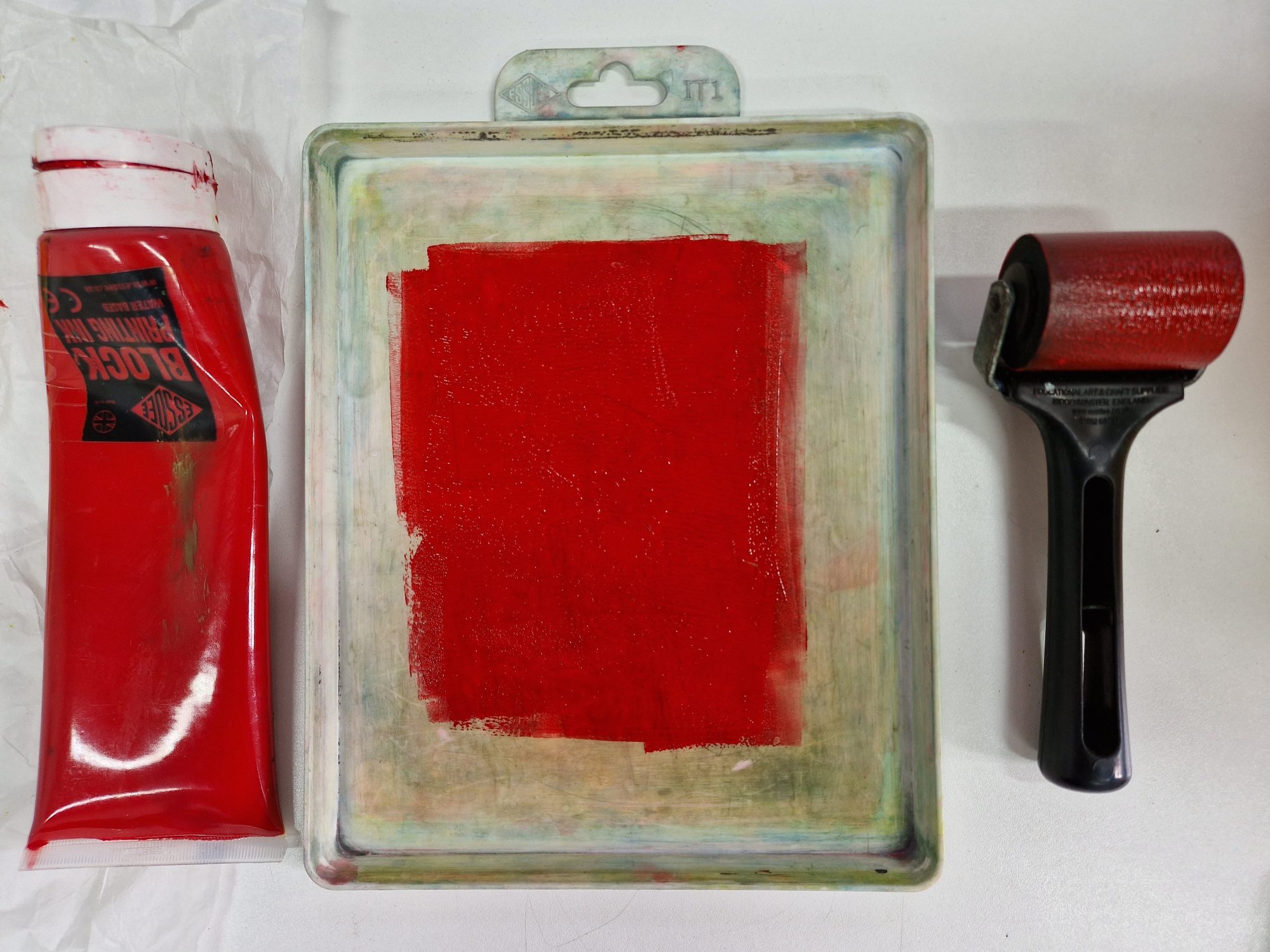 red ink and roller
