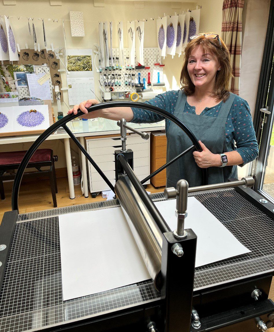 Photo of printmaker Scarlett Rebecca