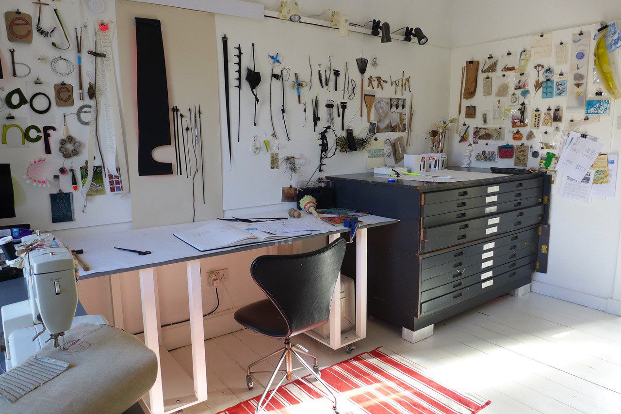 Studio of scraperboard artist Claire Heminsley