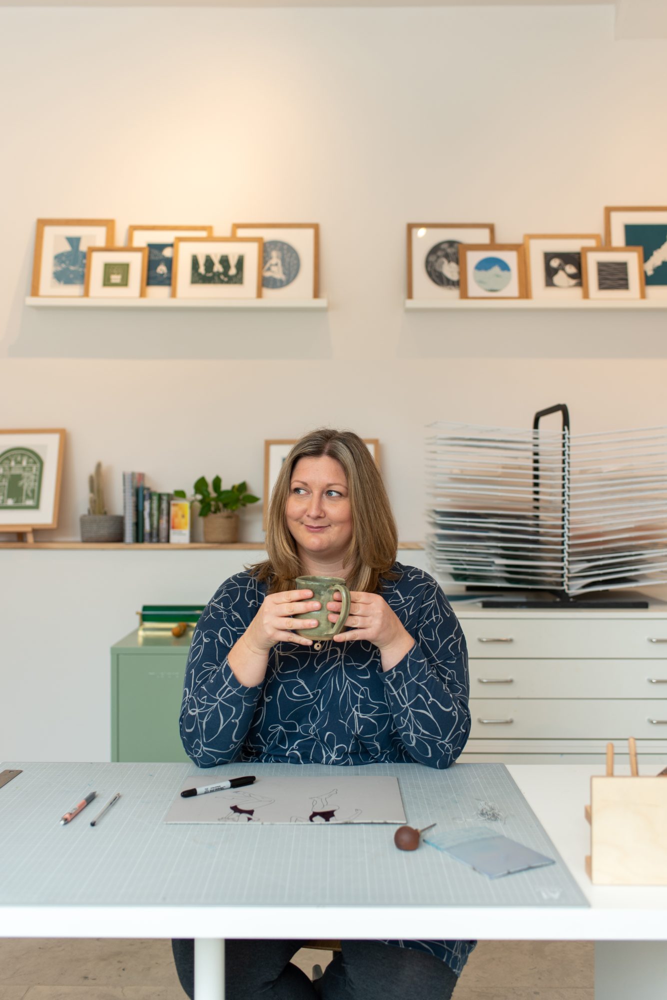 Photo of printmaker Scarlett Rebecca