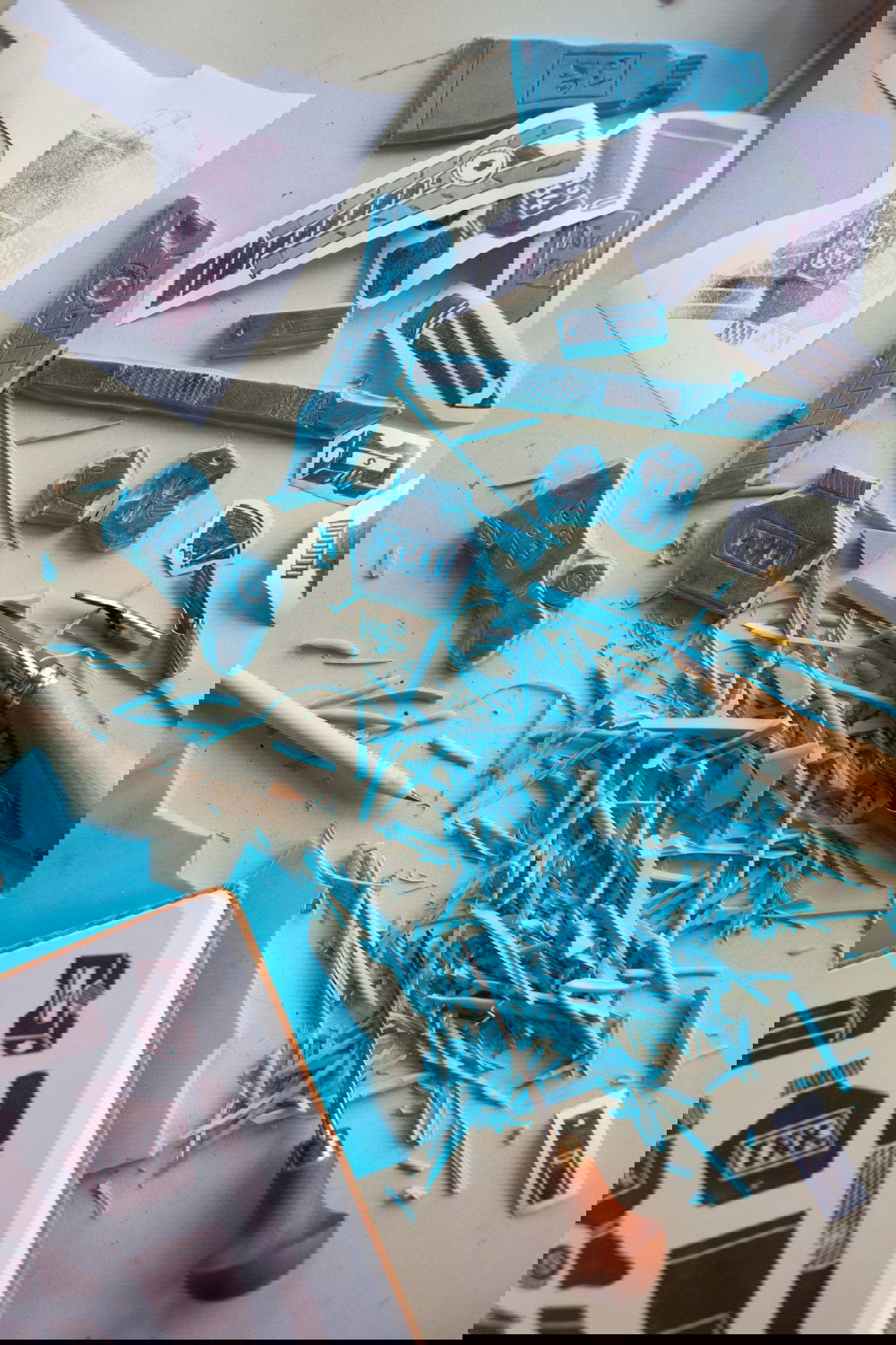 Nadine Bieg Lino art work in progress