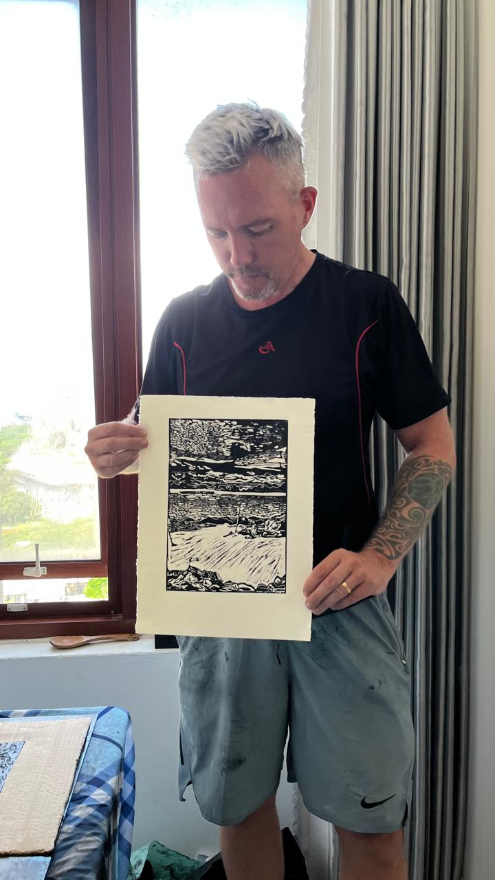 Enea Seregni In his Printmaking studio