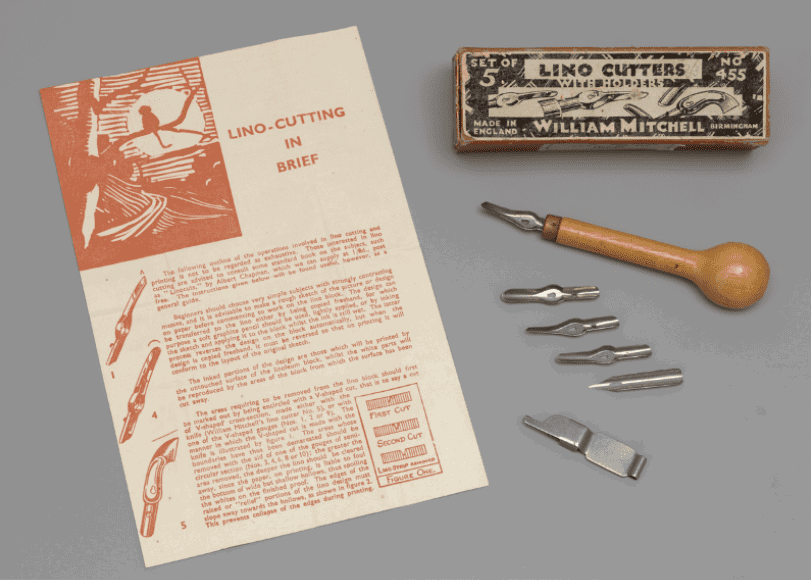 Tools accompanying The Art and Craft of Linocutting by Claude Flight