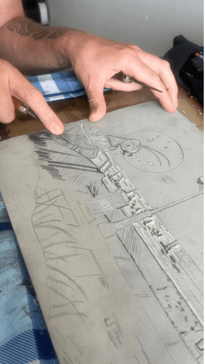 Carving A Linocut