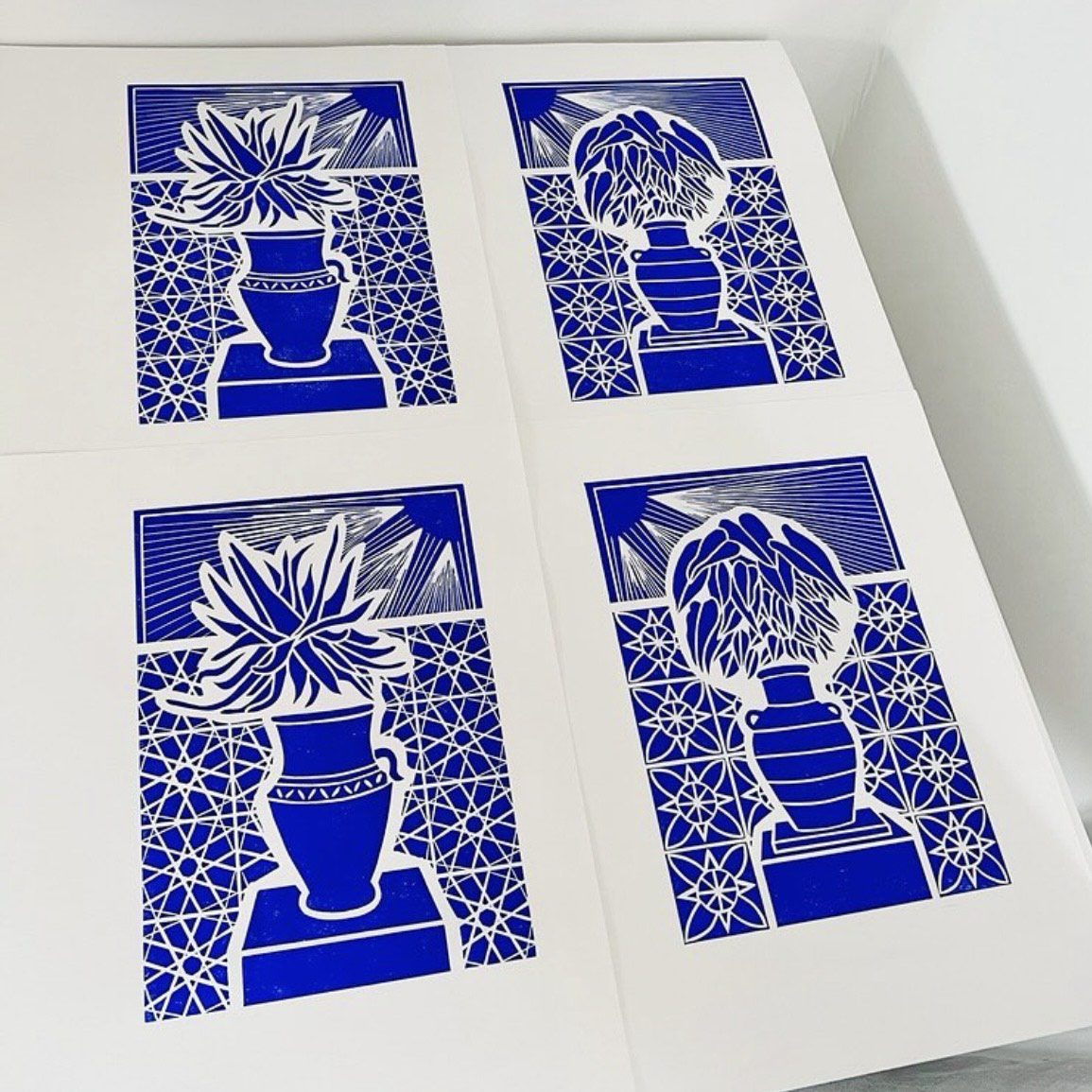 Rastlinné linoleumové tlače od Sarah Ransome