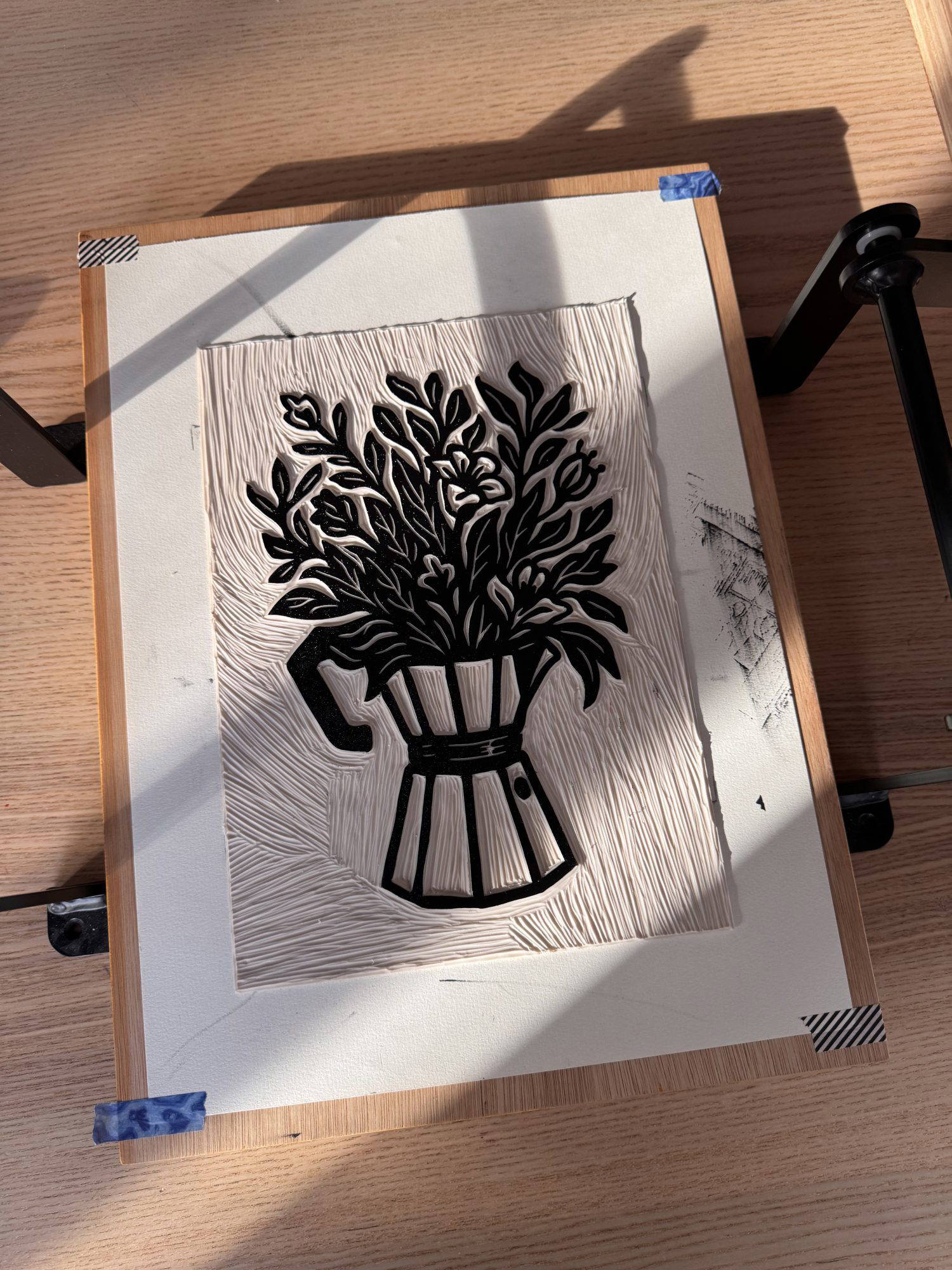 Linogravure de bouquet de fleurs par Arturas