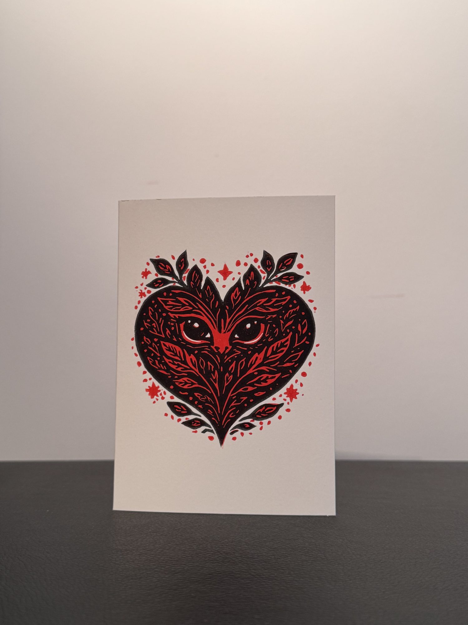 Carte imprimée sur lino par Emeline Bourgois